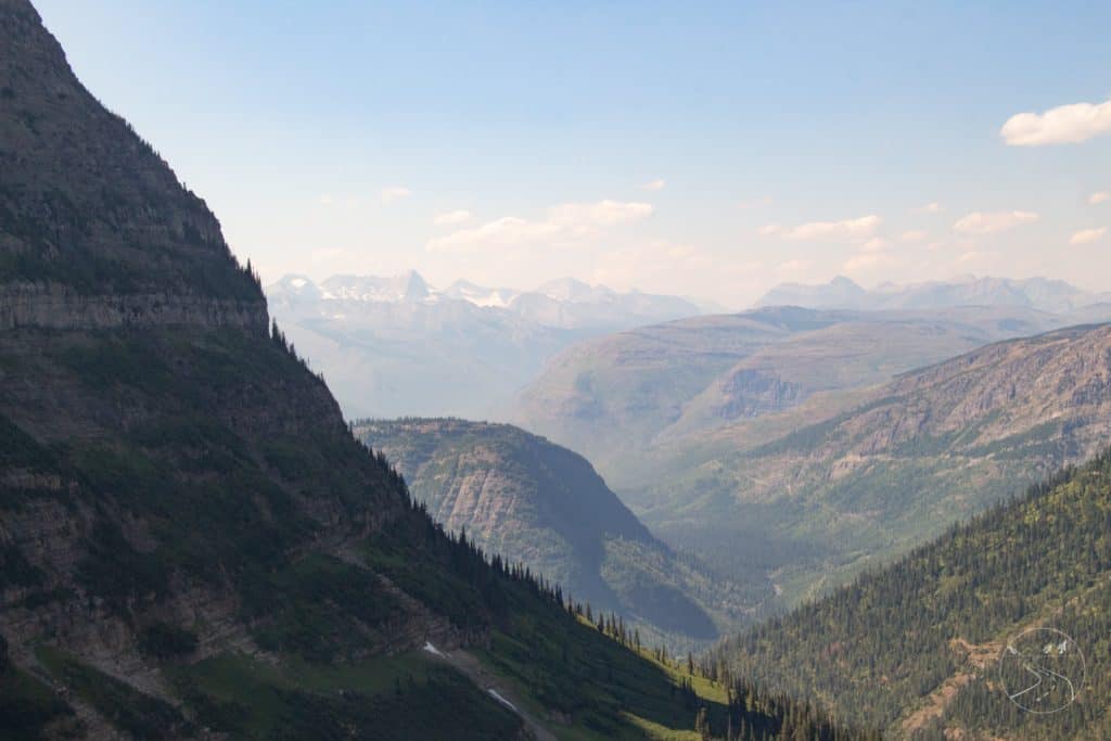 View along Going-To-The-Sun Road in Glacier National Park