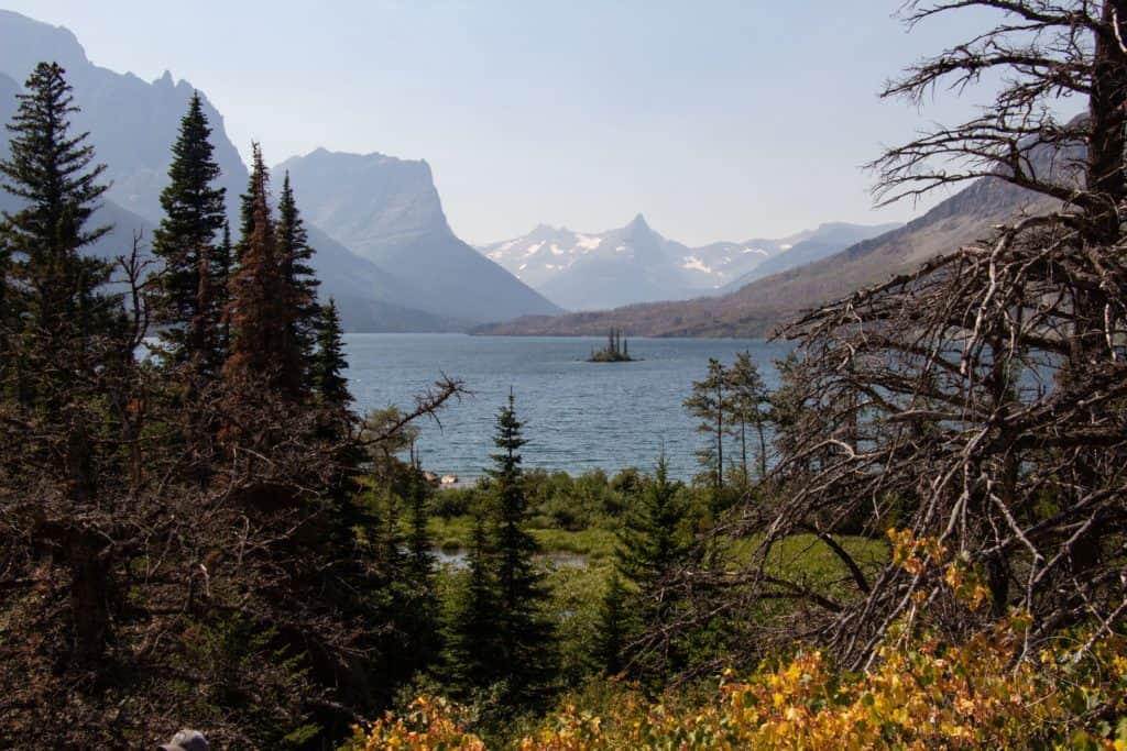 A view of Wild Goose Island on Saint Mary Lake in Glacier National Park