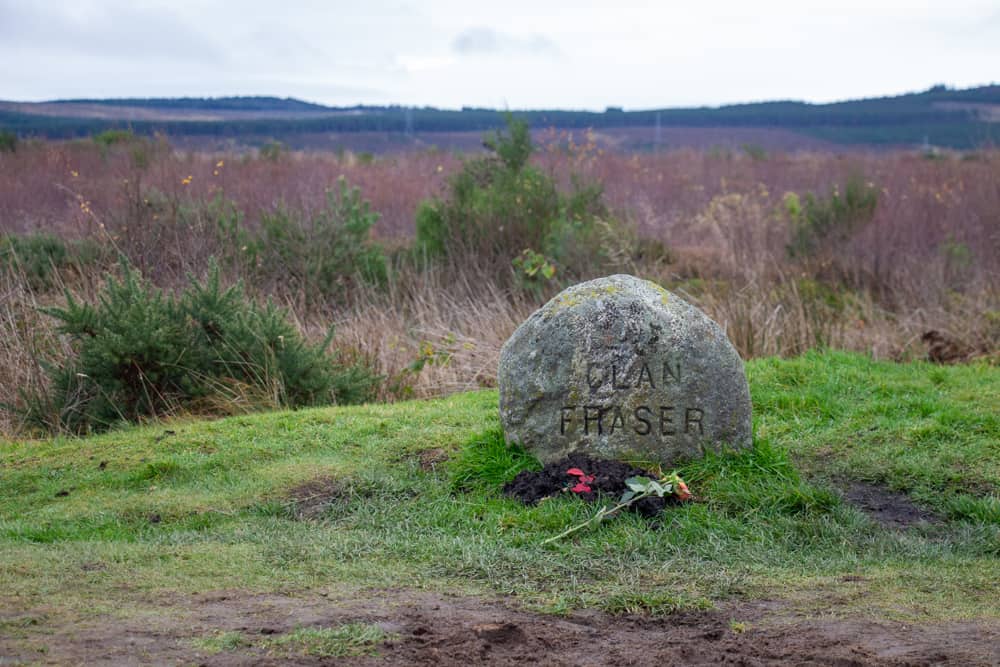 The Clan Fraser marker at the Culloden Battlefield outside of Inverness, Scotland...a great place to see on your 7 day Scotland road trip