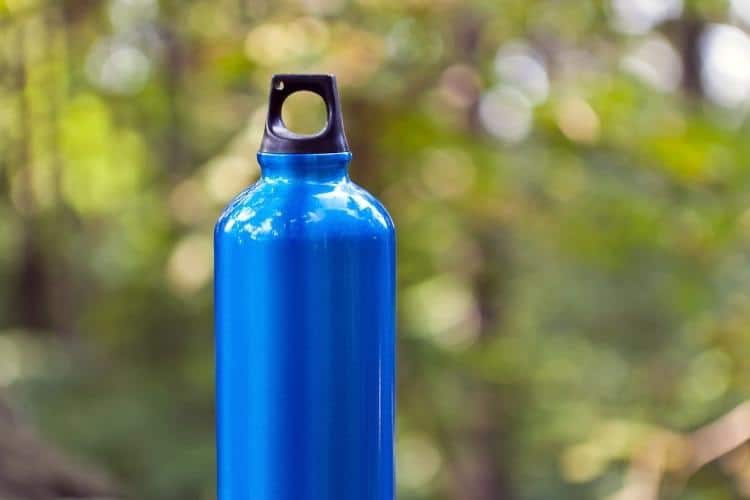 A reusable water bottle is a great thing to carry on a road trip